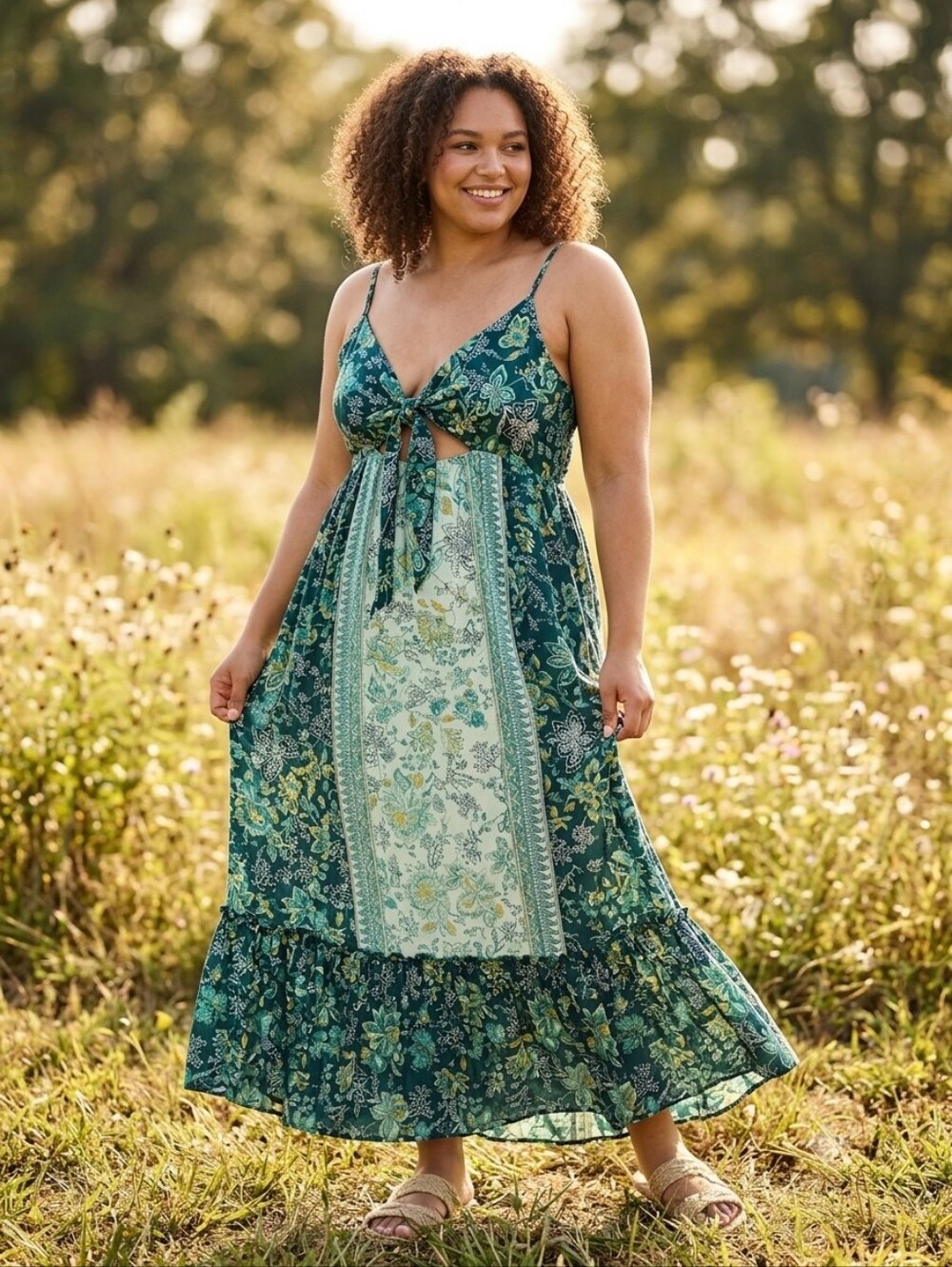 Angie Boho Floral Maxi Dress Size 1X